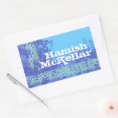 男10代の子スポーツ名ブルーidラベル 長方形シール (封筒)