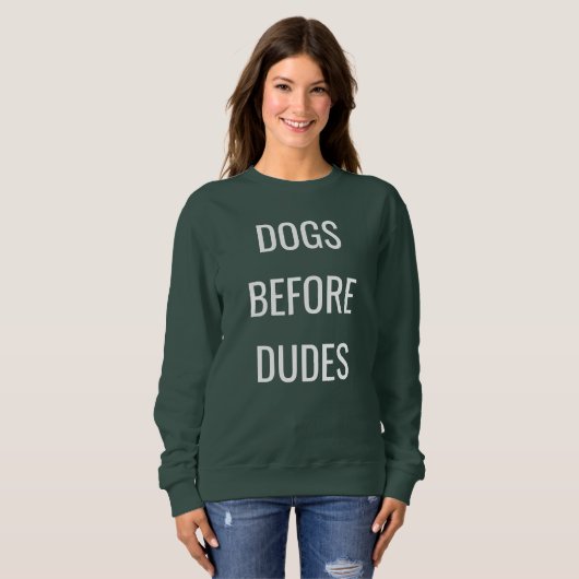 男、犬の恋人のスエットシャツの前の犬 スウェットシャツ (正面フル)