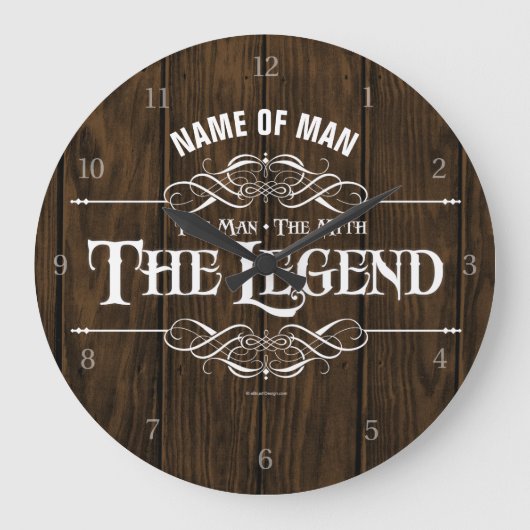 男、神話、伝説の大時計 ラージ壁時計 (正面)