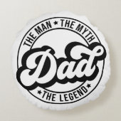 男、神話、伝説、パパ、父親、パパ。 ラウンドクッション (裏面)