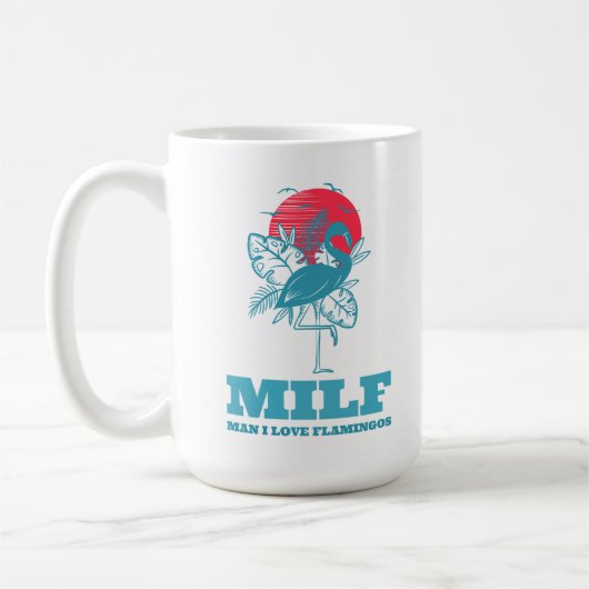 男Iラブフラミンゴ コーヒーマグカップ (左)