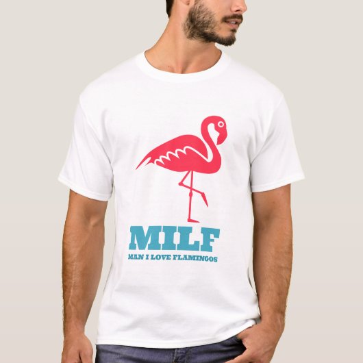 男Iラブフラミンゴ Tシャツ (正面)