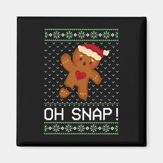 男Ohスナップクリスマスクッキー マグネット (正面)