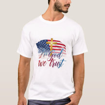 男Tシャツとデザイン"In God We Trust".