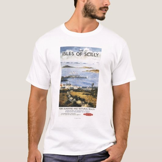 町および波止場の鉄道ポスターの空気場面 Tシャツ (正面)