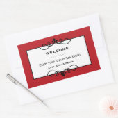 町すてきの抱き枕から出た赤い鍛鉄の枠 長方形シール (封筒)