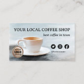 町で最高のコーヒー QR コード ファイン アート 名刺 (正面)