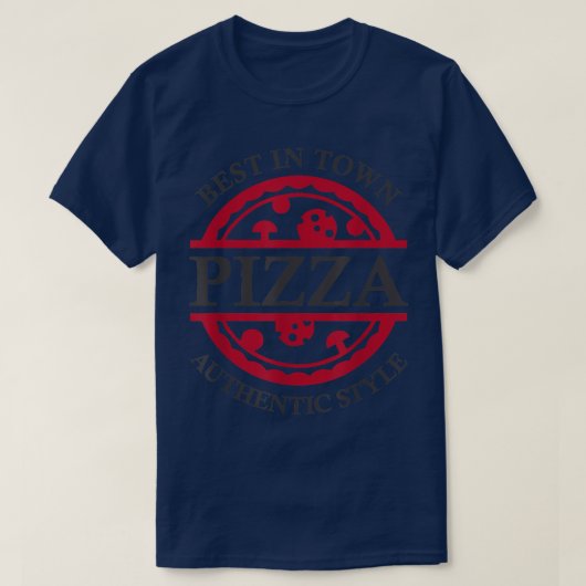 町で最高のAuthenticスタイルピザ宅配の男性をAuthenticピザ Tシャツ (デザイン正面)