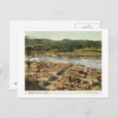 町と川の空中表示 ポストカード (正面/裏面)