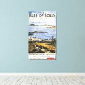 町と波止場鉄道ポスターの空中風景 キャンバスプリント (インサイチュ (ウッドフロア))