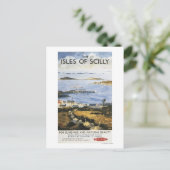 町と波止場鉄道ポスターの空中風景 ポストカード (スタンド正面)