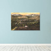 町と谷の空中表示 キャンバスプリント (インサイチュ (ウッドフロア))