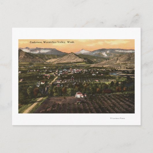 町と谷の空中表示 ポストカード (正面)