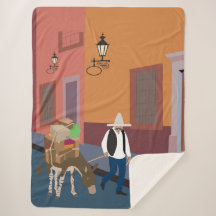 町にロバのあるメキシコ人