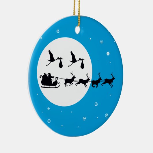 町に来る双生児のクリスマスの妊娠の装飾 セラミックオーナメント (右)