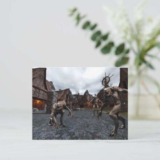 町のオオカミ人群 ポストカード (スタンド正面)