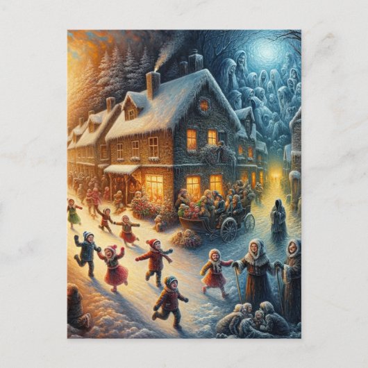 町のクリスマスの恐怖 ポストカード (正面)