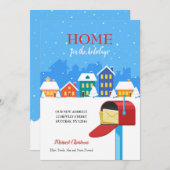 町のクリスマスメールボックスの移動グリーティングカード シーズンカード (正面/裏面)