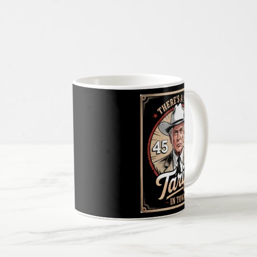 町のトランプ政治に新しい関税がおもしろい課せられる コーヒーマグカップ (正面右)