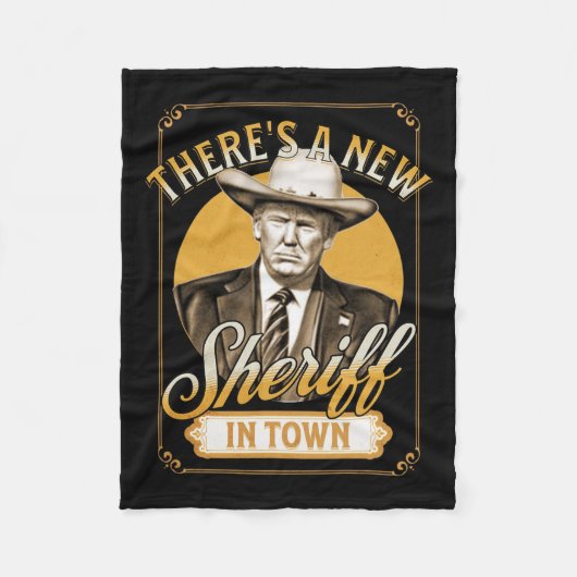 町のトランプ・パロディに新しい保安官がいる フリースブランケット (正面)