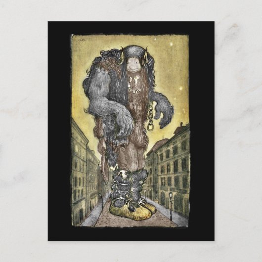 町のトロール ポストカード (正面)