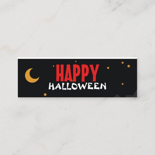 町のハロウィン幽霊のかわいい漫画  スキニー名刺 (裏面)