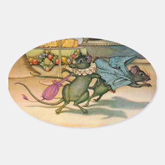 町のマウスおよび国のマウス 楕円形シール (正面)