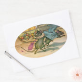 町のマウスおよび国のマウス 楕円形シール (封筒)