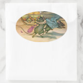 町のマウスおよび国のマウス 楕円形シール (バッグ)