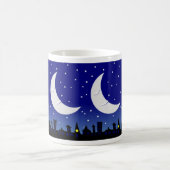 町のマグ上の眠い月 コーヒーマグカップ (中央)