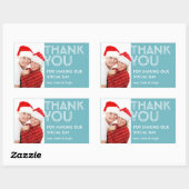 町のレーベ感謝していルから出てる大きな青結婚い写真 長方形シール (シート)