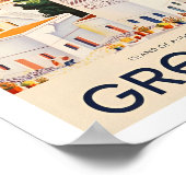 町のヴィンテージギリシャ旅行ポスター ポスター (角)