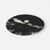 町の不気味水の色ハロウィーン ペーパープレート (アングル)