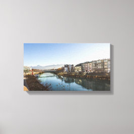 町の冬の風景 キャンバスプリント