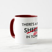 町の医学のしゃれに新しい保安官の医者があります マグカップ (正面左)