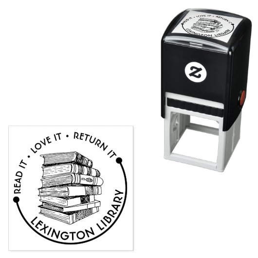 町の図書室読それが愛し返すカスタマイズの セルフインキングスタンプ (インサイチュ)