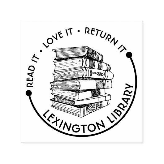 町の図書室読それが愛し返すカスタマイズの セルフインキングスタンプ (デザイン)