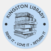 町の図書室読それが愛し返すカスタマイズの ラウンドシール (正面)