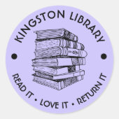 町の図書室読それが愛し返すカスタマイズの ラウンドシール (正面)