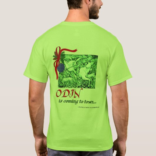 町の基本的なTシャツに来るユール(キリスト降誕祭)かOdin Tシャツ (裏面)