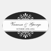 町の好意からレガル旋回ブラックオーバルの抱き枕 楕円形シール (正面)