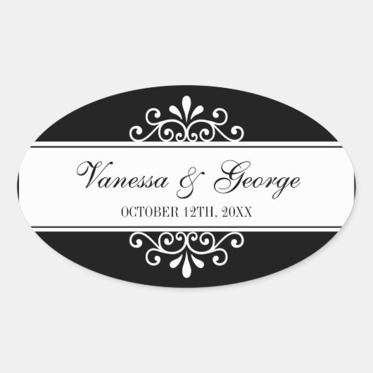 町の好意からレガル旋回ブラックオーバルの抱き枕 楕円形シール (正面)