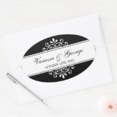 町の好意からレガル旋回ブラックオーバルの抱き枕 楕円形シール (封筒)