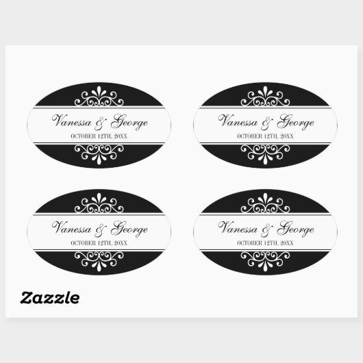 町の好意からレガル旋回ブラックオーバルの抱き枕 楕円形シール (シート)