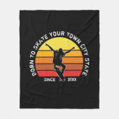 町の州年の文字を追加生まれ-  Skate フリースブランケット (正面)