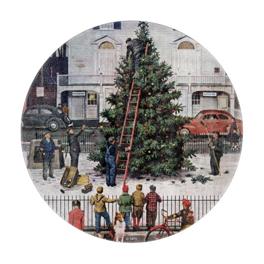 町の広場の木 カッティングボード (正面)