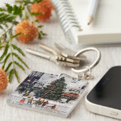 町の広場の木 キーホルダー (正面右)