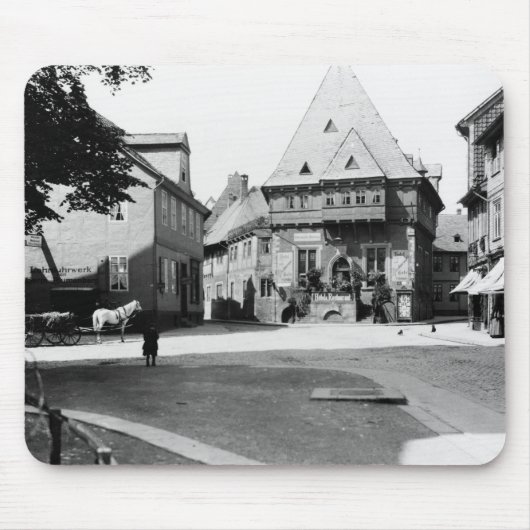 町の広場、Goslar、c.1910の古いホテル マウスパッド (正面)