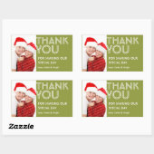 町の感謝していラベルの外の大きな緑の写真結婚 長方形シール (シート)