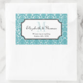 町の抱き枕からモノグラムブルーダマスクフレーム 長方形シール (バッグ)